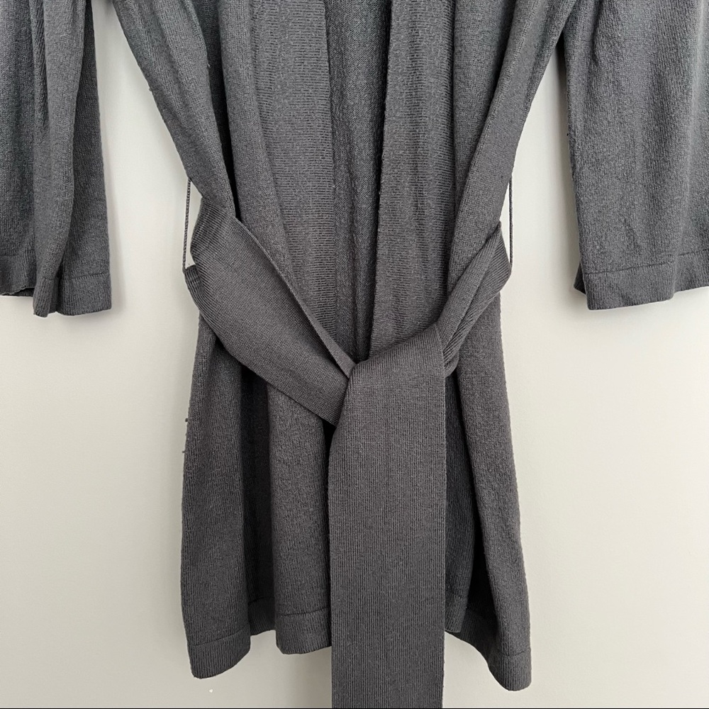 ANTHROPOLOGIE • Blue Gray Cozy Robe Top with Belt